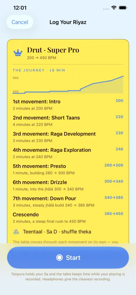 Riyaz Room speed ladder, light theme